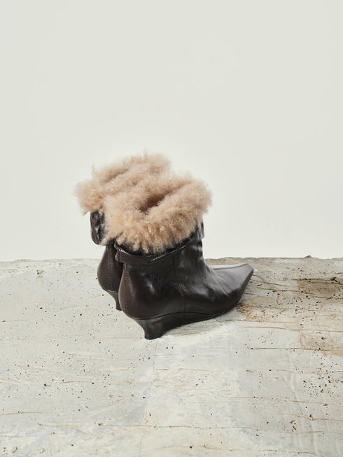 Ylva Wool-Cuff Boots