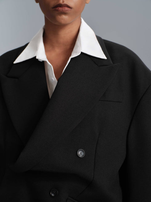 Kavi Oversized Frame Blazer - Black