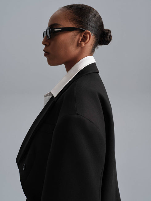 Kavi Oversized Frame Blazer - Black