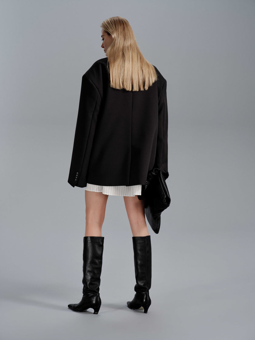 Kavi Oversized Frame Blazer - Black