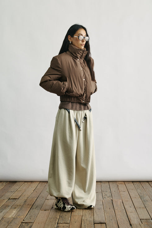 Pantaloni a volume con cintura Luster