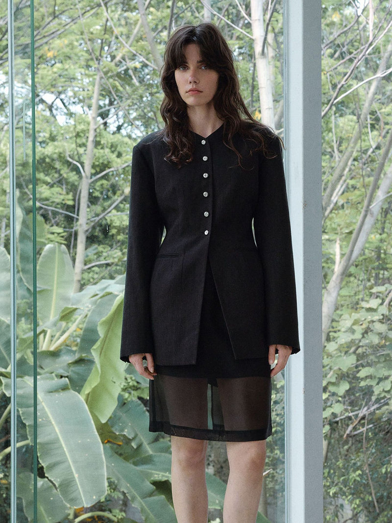 Cyrie Blazer in Lino a Curva