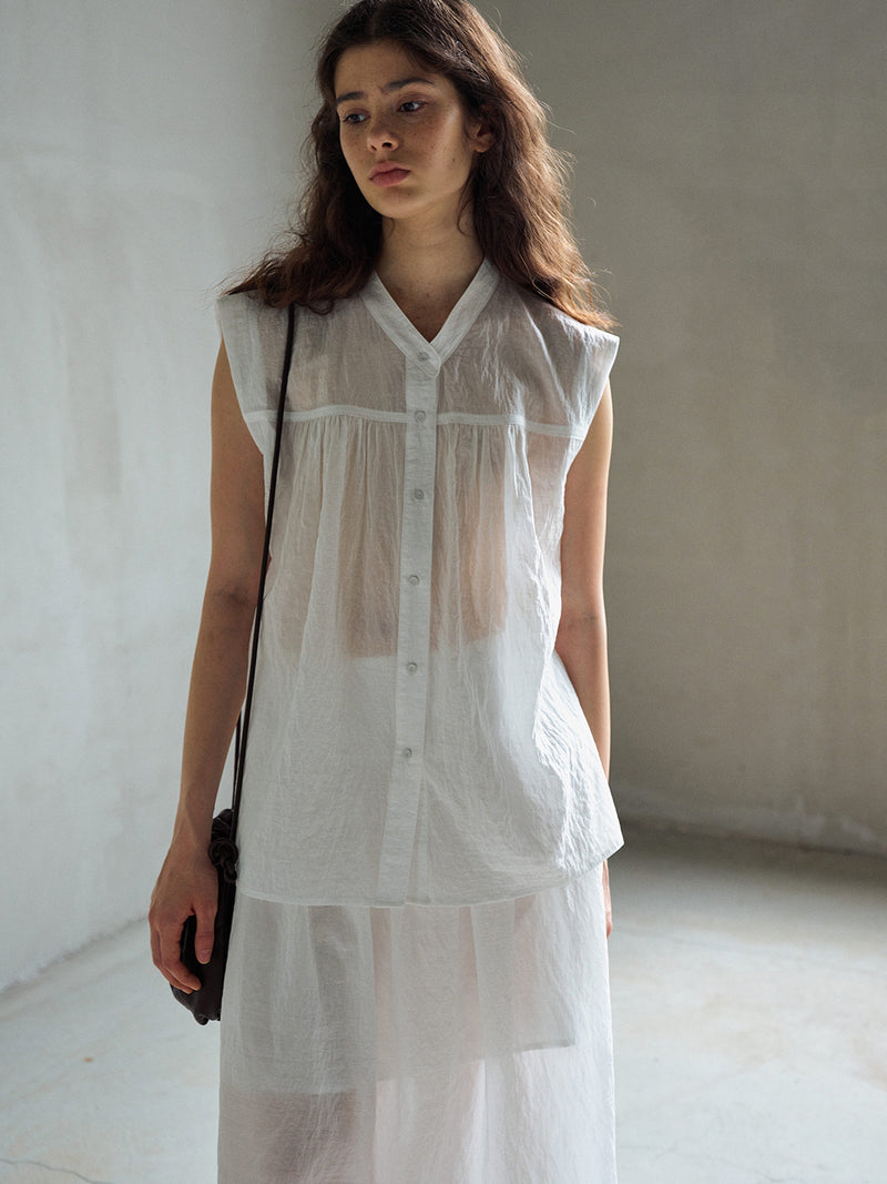 Sombra Sheer Sleeveless Shirt