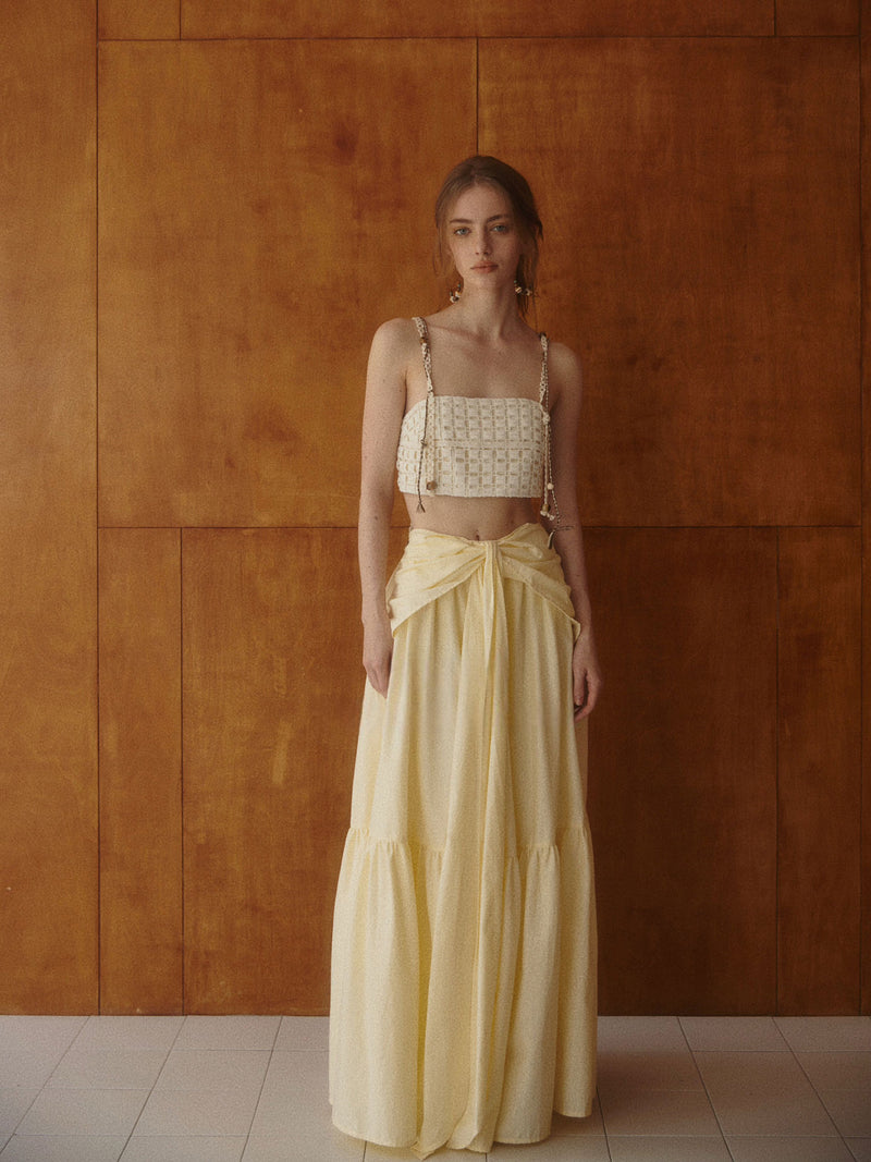 Rhea Bow-Tie Maxi Skirt