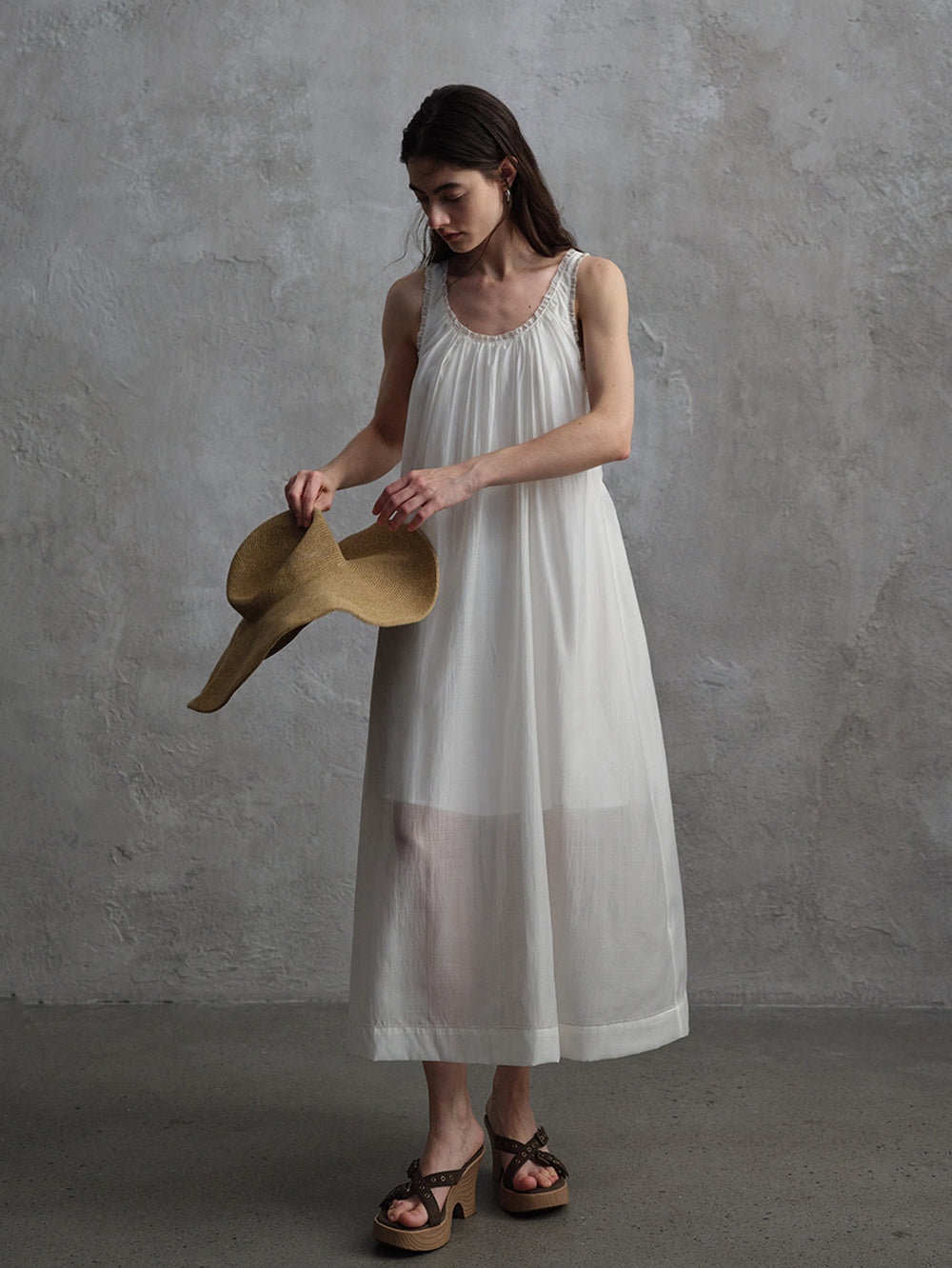 Vapor Embroidered Vest Dress