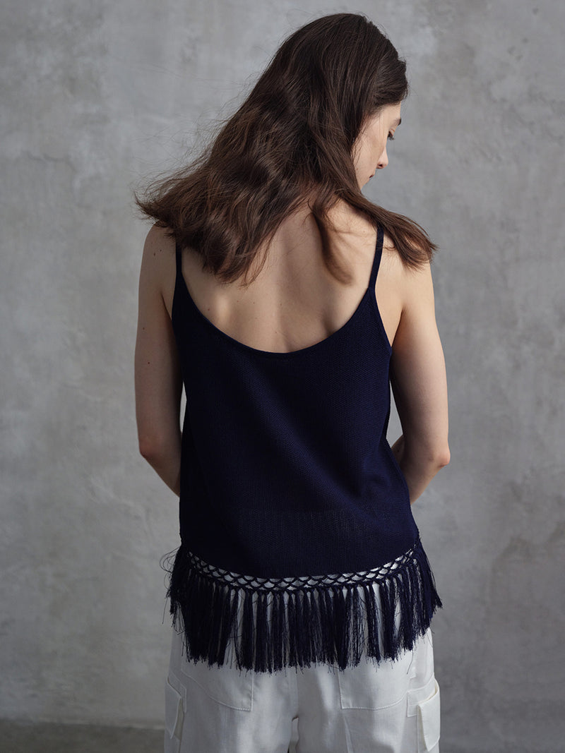 Lucent Fringe U-Neck Vest