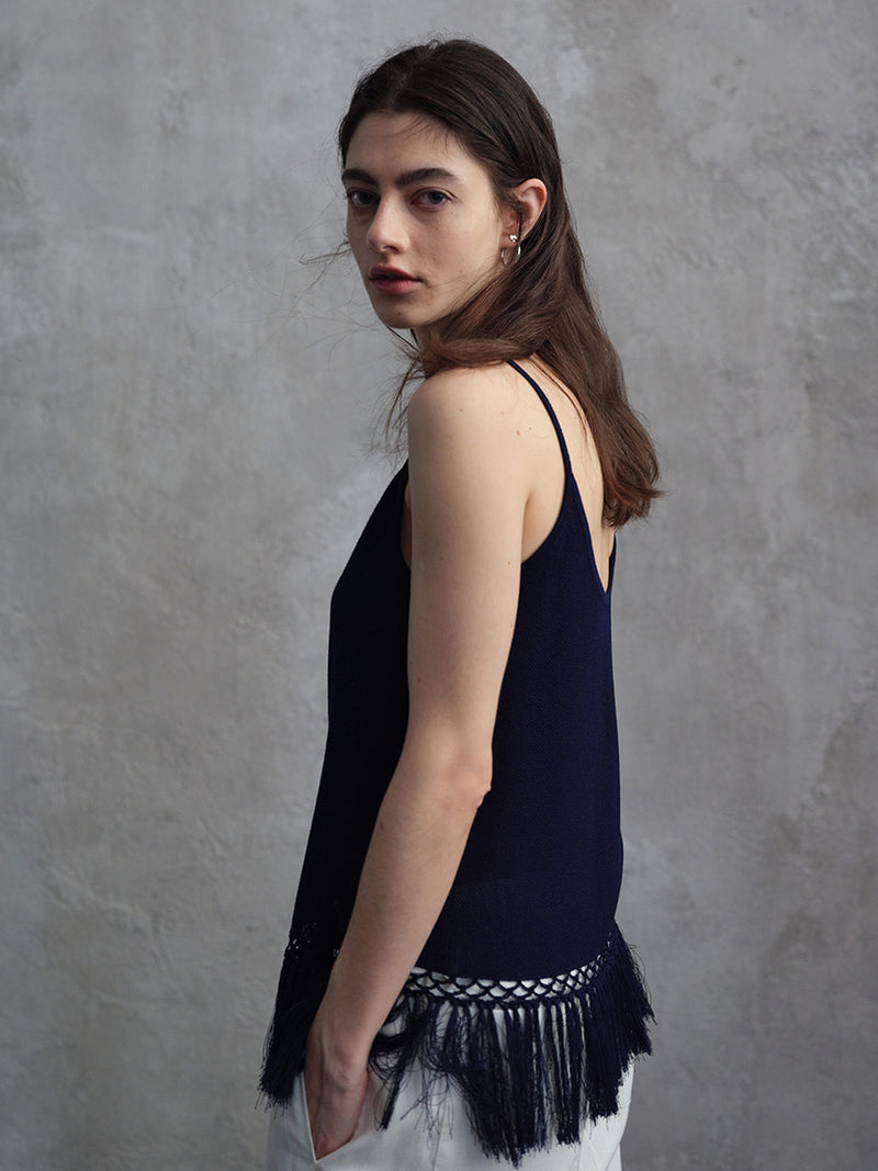 Lucent Fringe U-Neck Vest