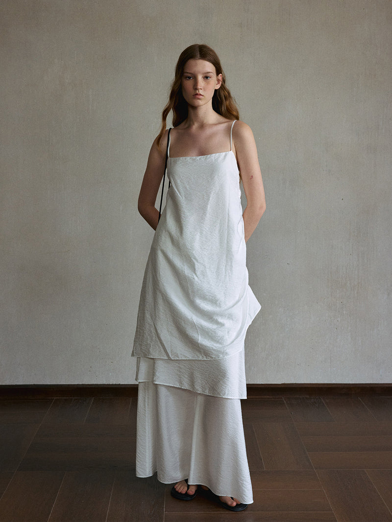 Argent Ruched Slip Dress
