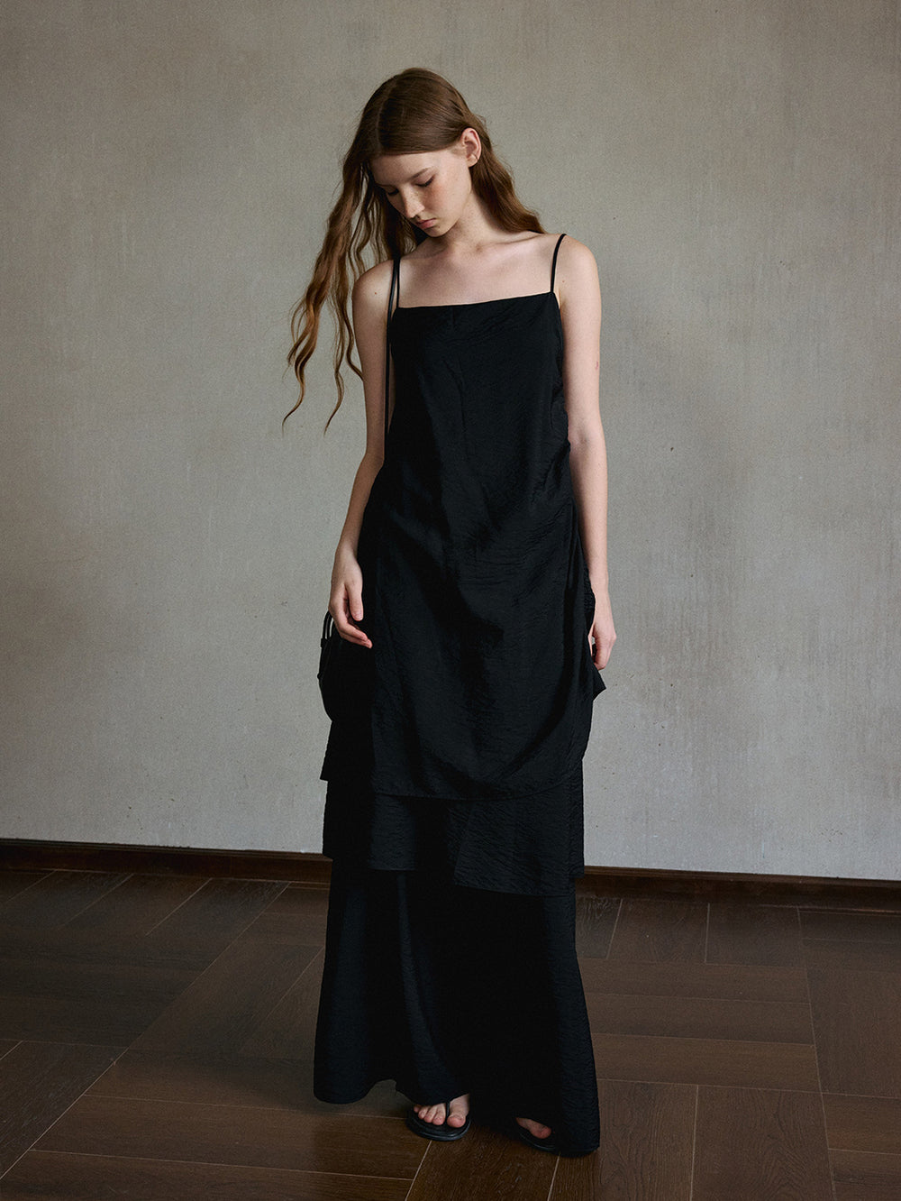Argent Ruched Slip Dress