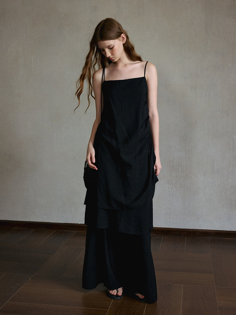 Argent Ruched Slip Dress
