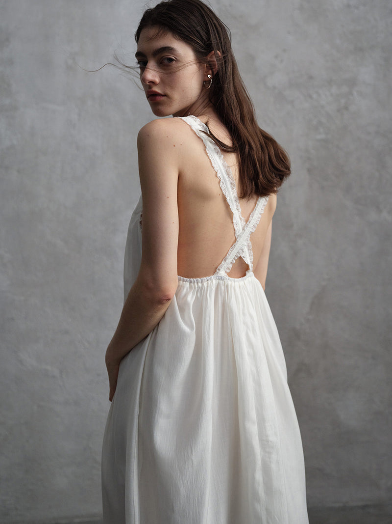 Vapor Embroidered Vest Dress