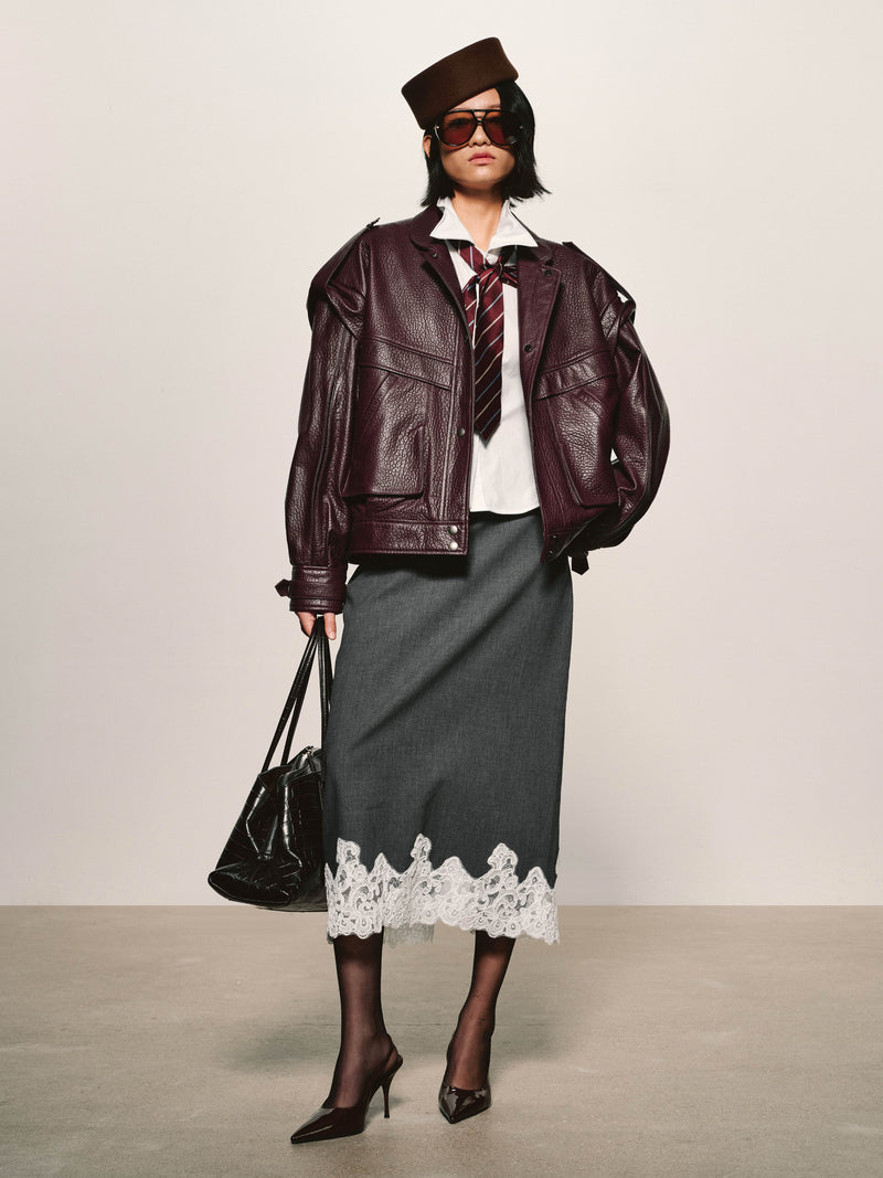 Grained Leather Jacket