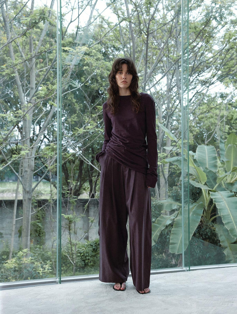 Sable Leinen-Rüschen-Pullover