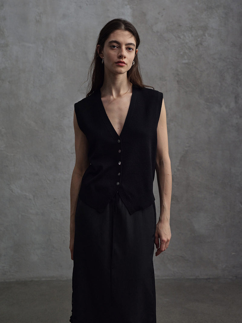 Frost Textured V-Neck Vest
