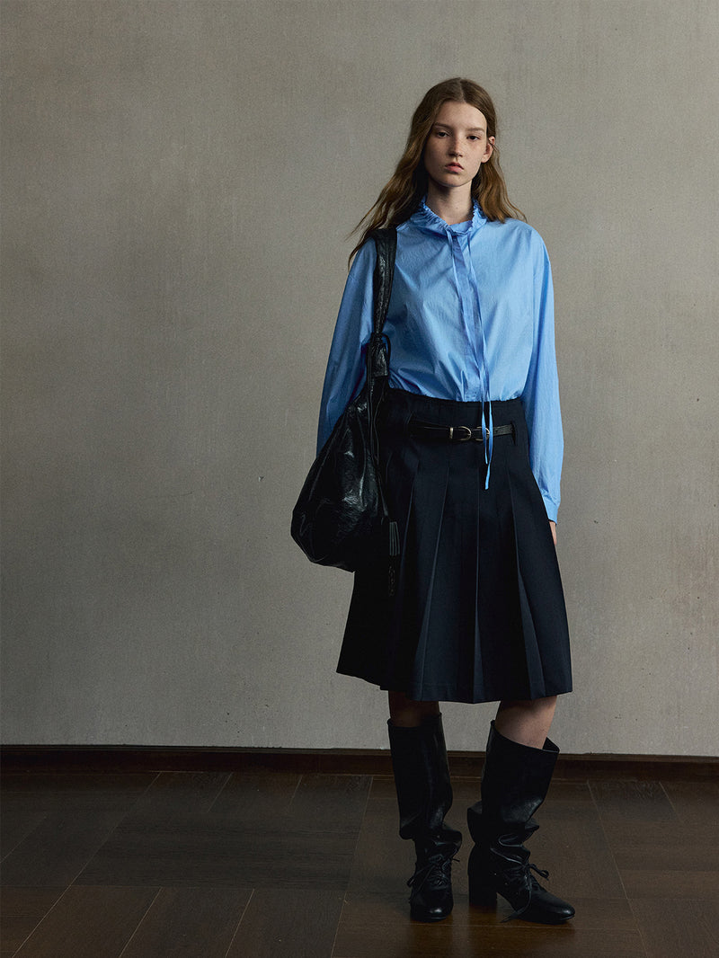 Faye Pleated Midi Skirt