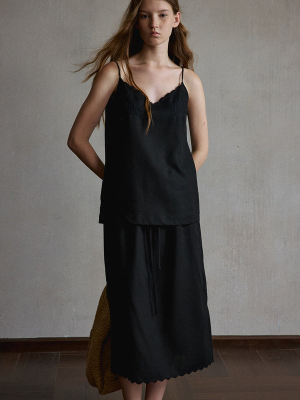 Lisse Embroidered Lyocell Skirt