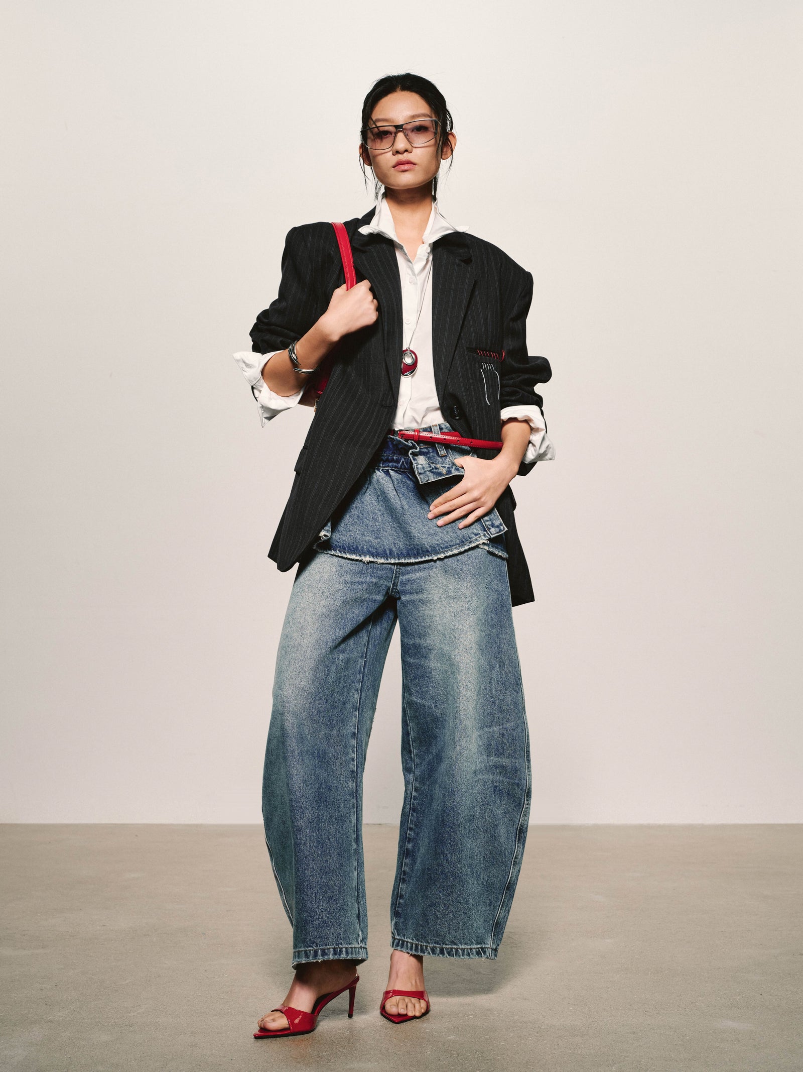 Blazer à fines rayures