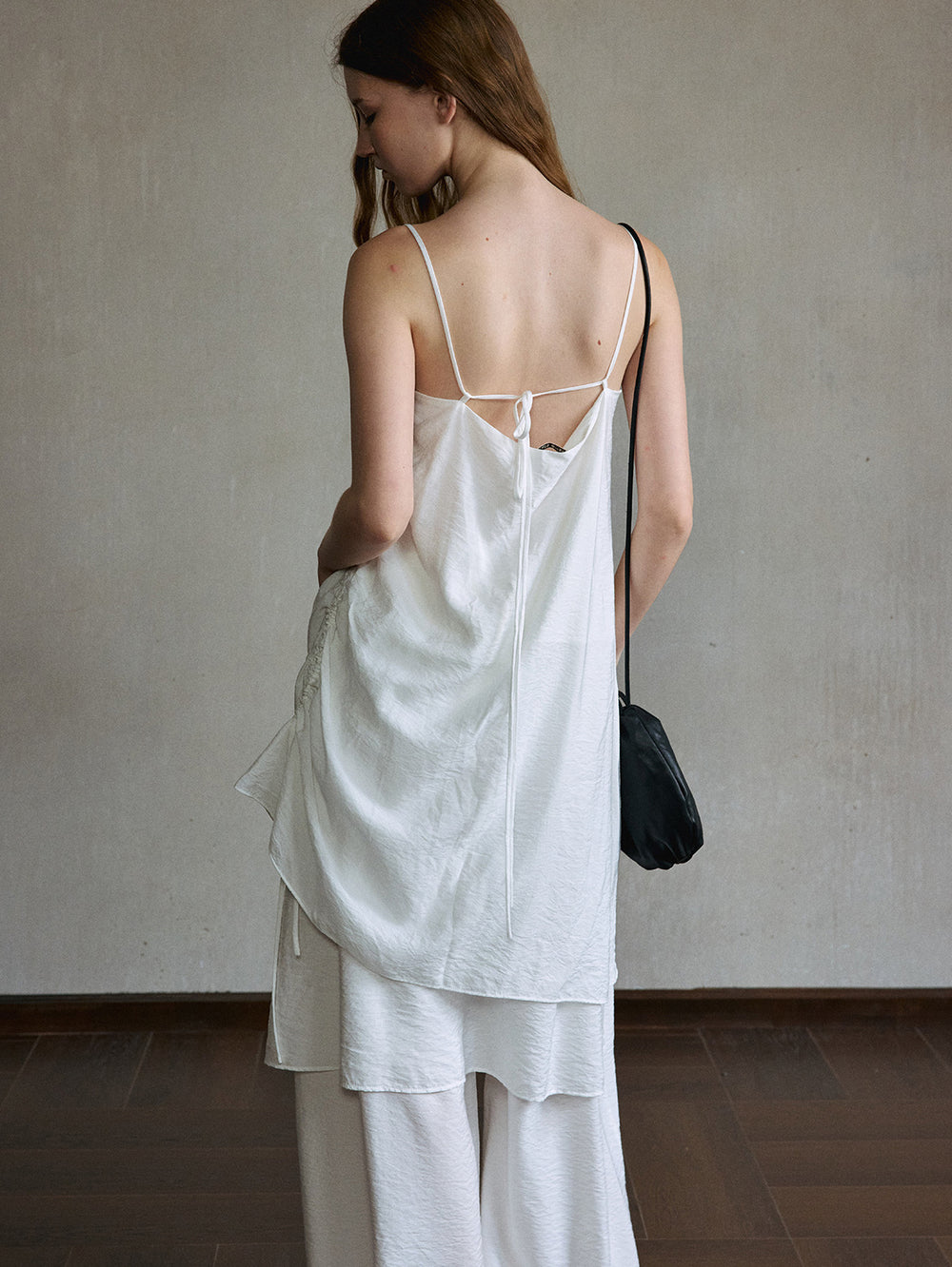 Argent Ruched Slip Dress