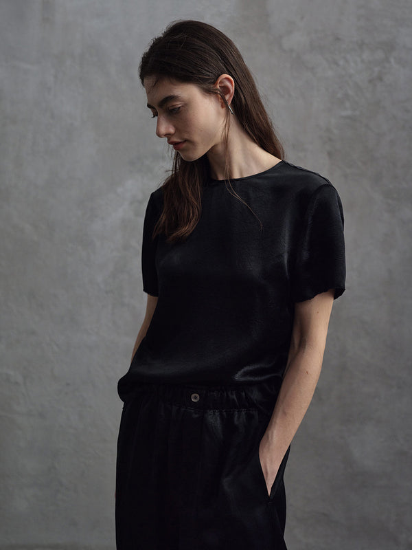 Nightfall Satin Tie-Back Top
