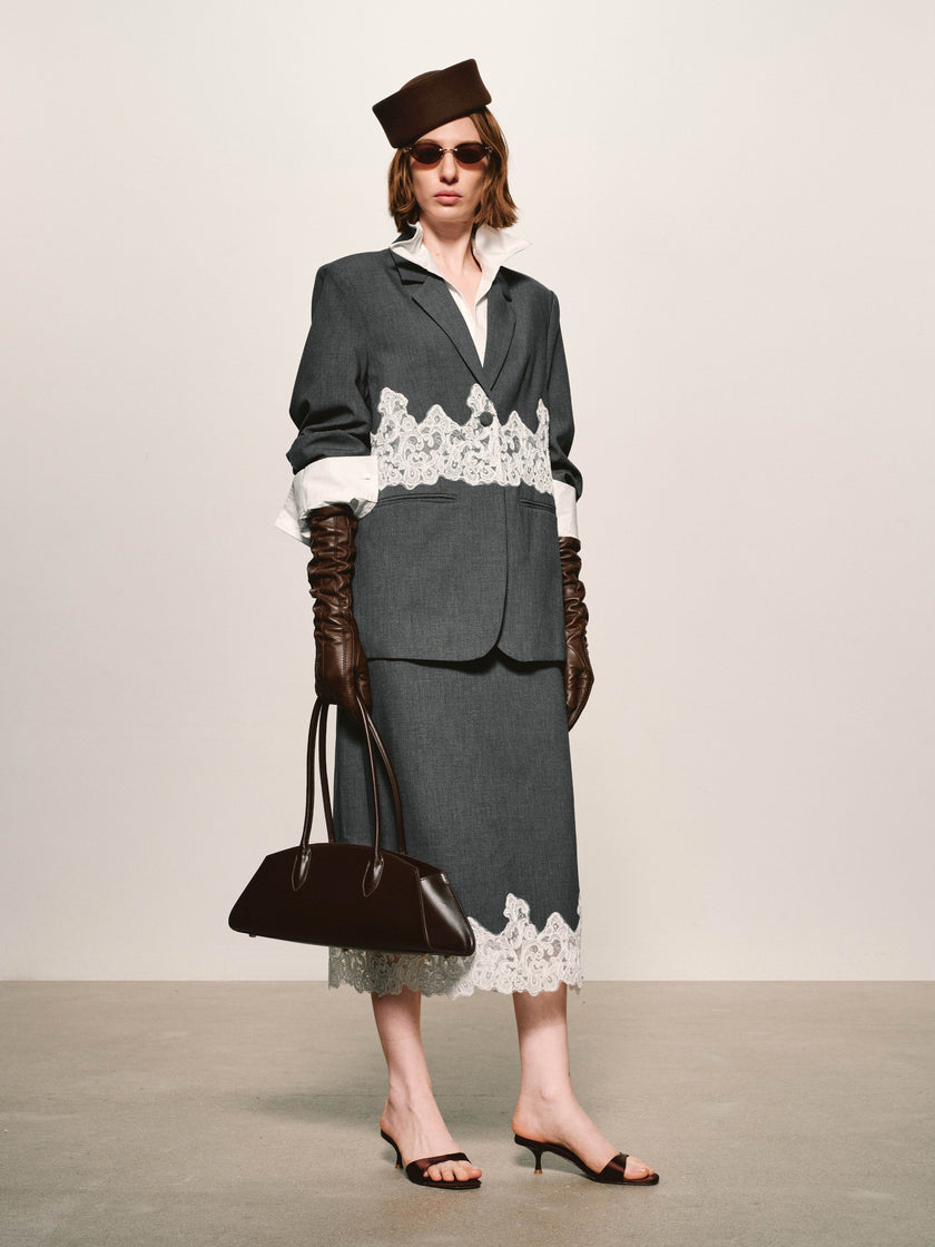 Filigree Spliced Blazer