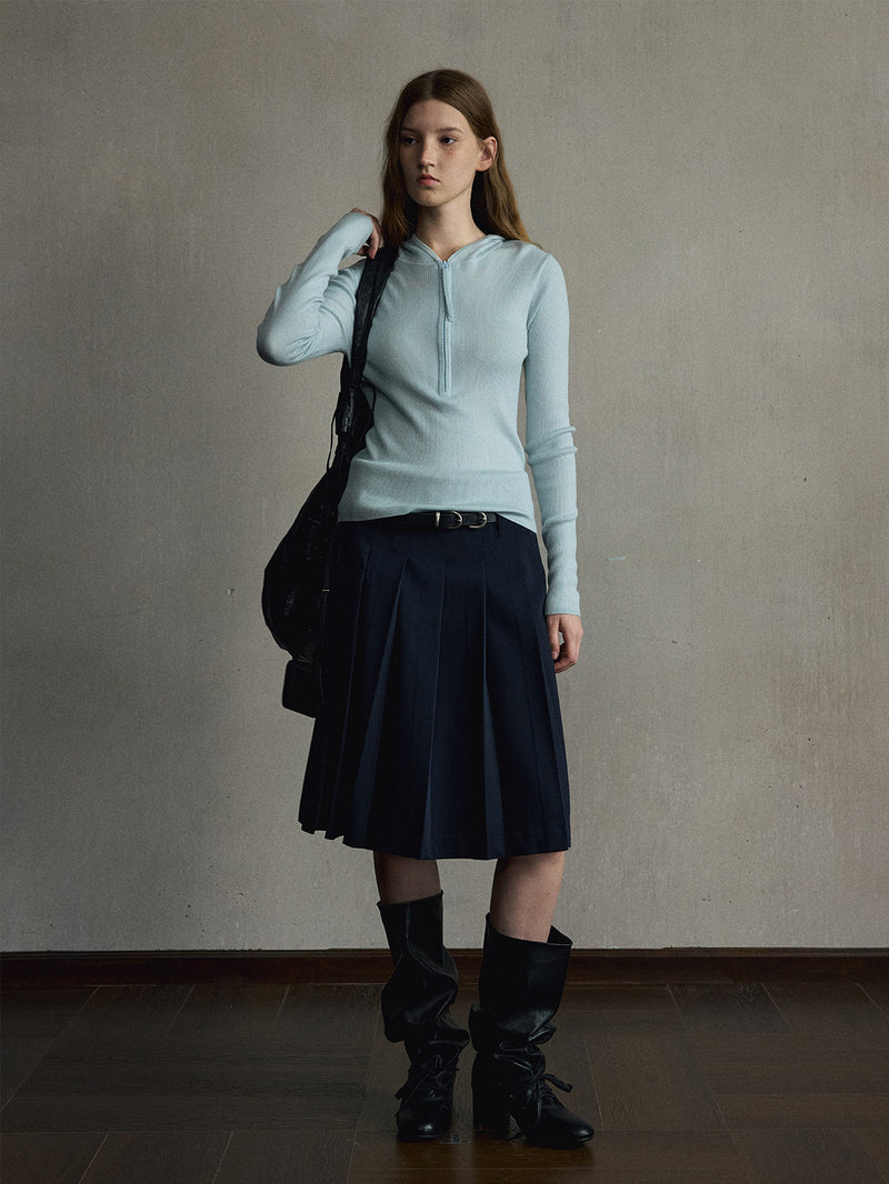 Faye Pleated Midi Skirt