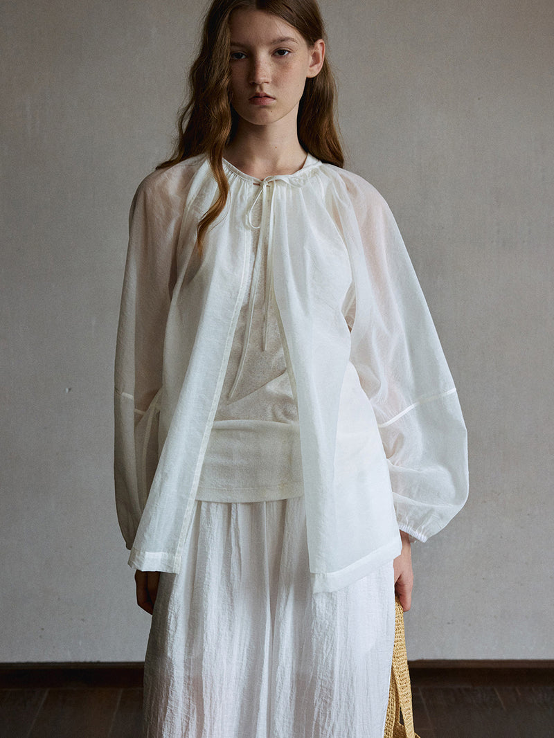 Haze Sheer Drawstring Cover-Up
