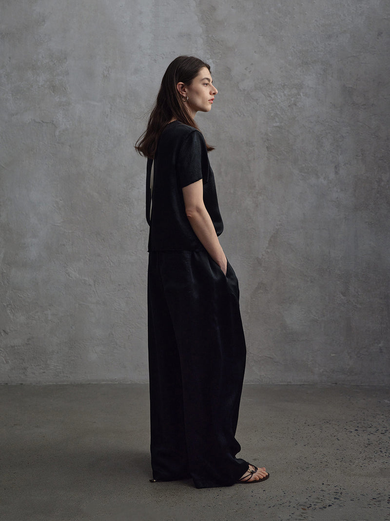 Eclipse Satin Column Trousers