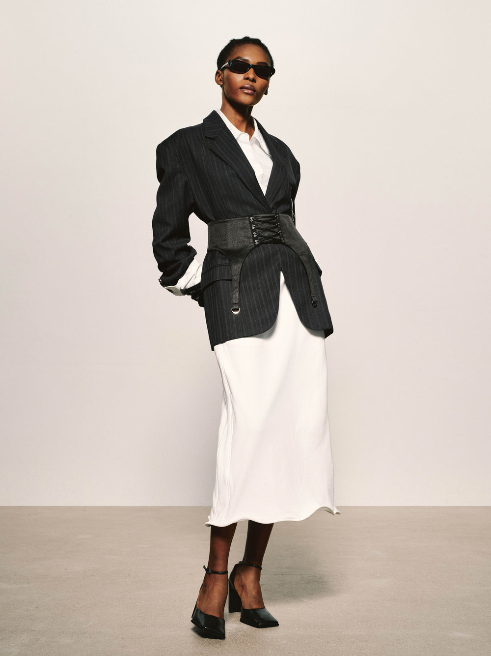 Linear Pinstripe Blazer