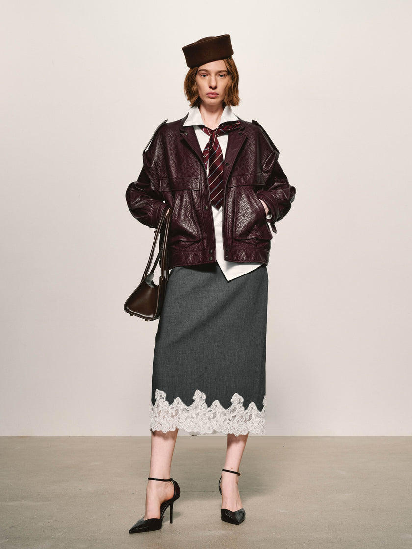 Grained Leather Jacket