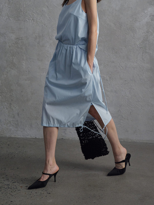 Umber Satin Drawstring Skirt