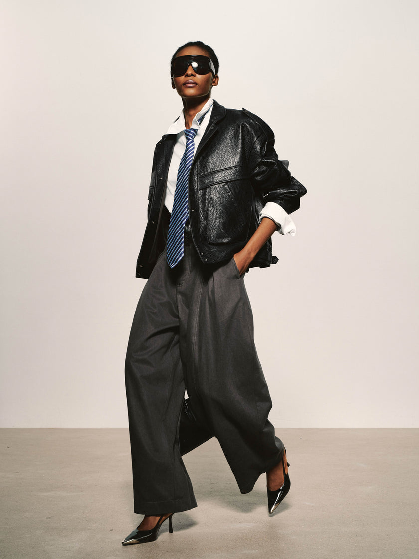 Grained Leather Jacket