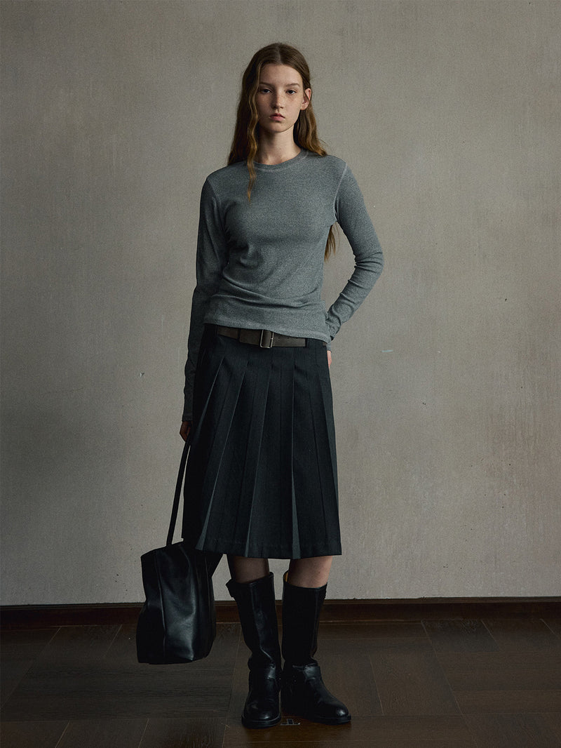 Faye Pleated Midi Skirt