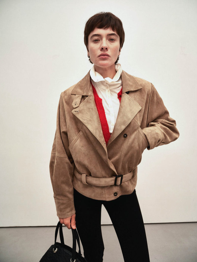 Aven Verkürzte Jacke mit Gürtel