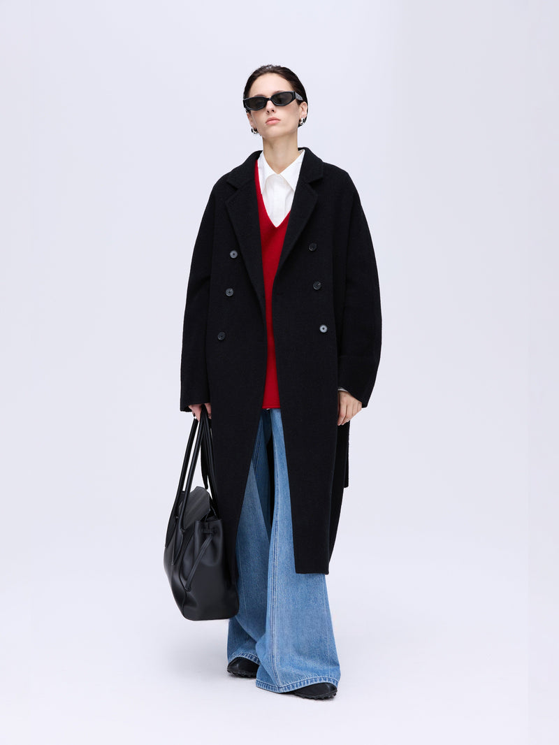 Double-Breasted Wool–Camel Coat
