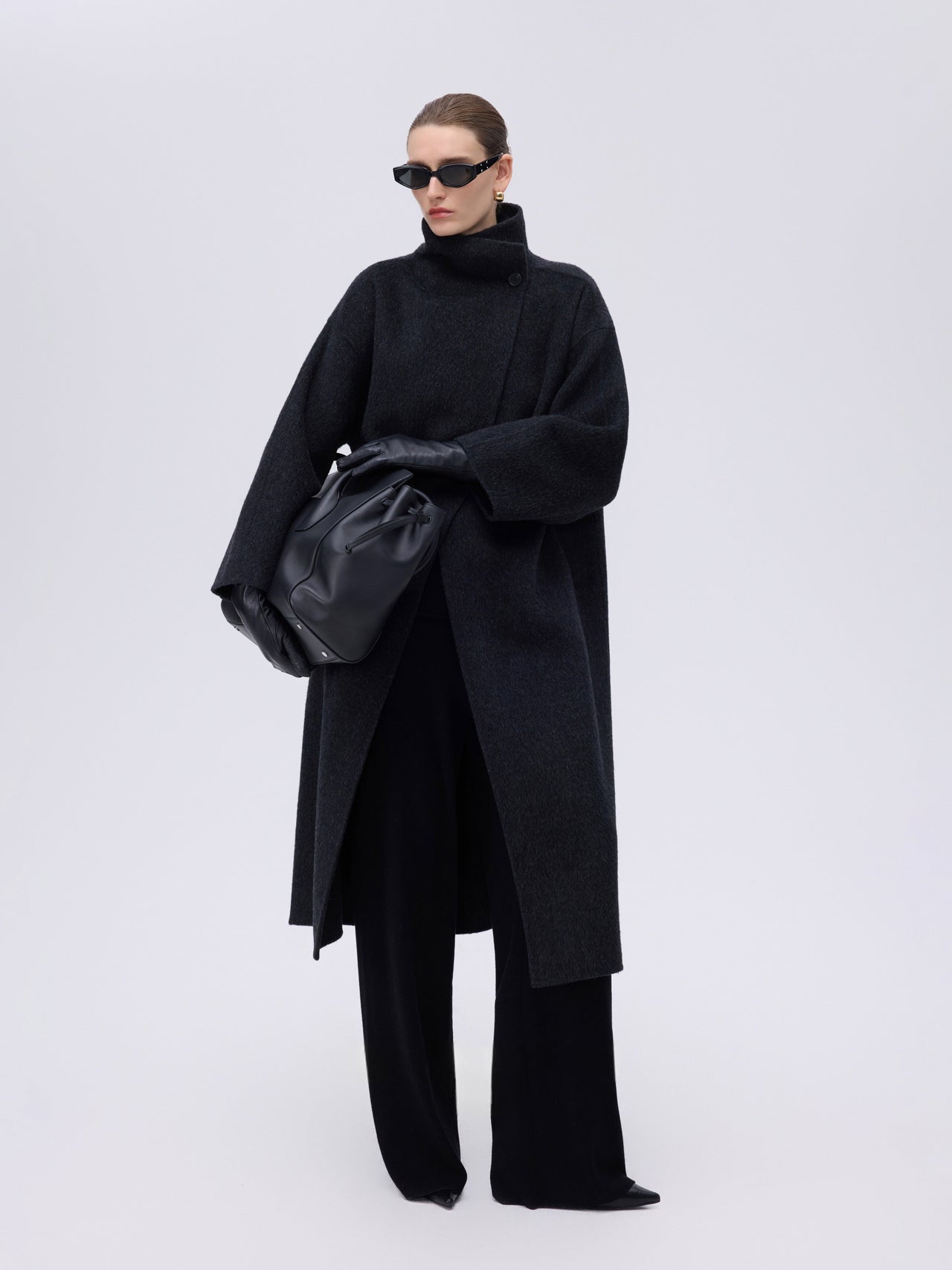 Asymmetric High-Neck Coat