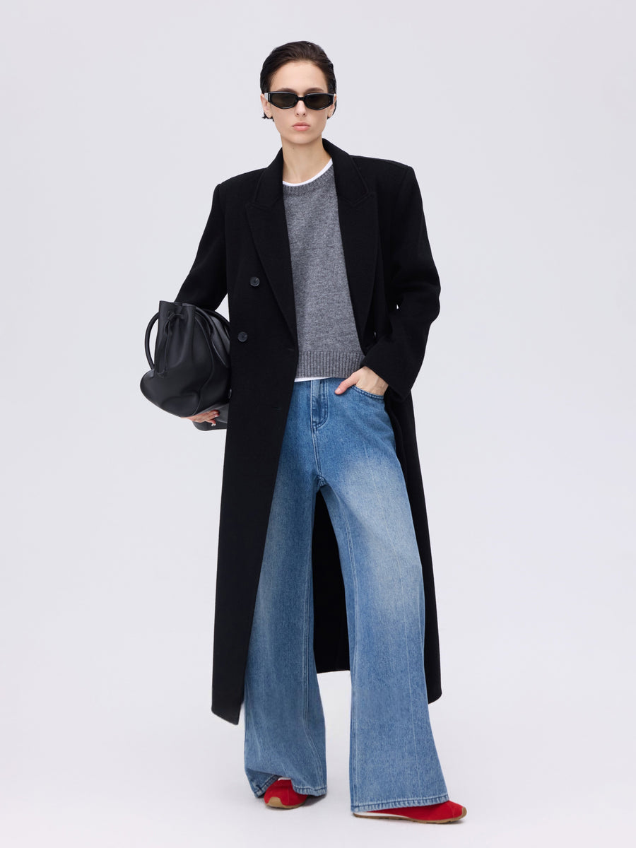 Double-Breasted Wool Mohair Coat