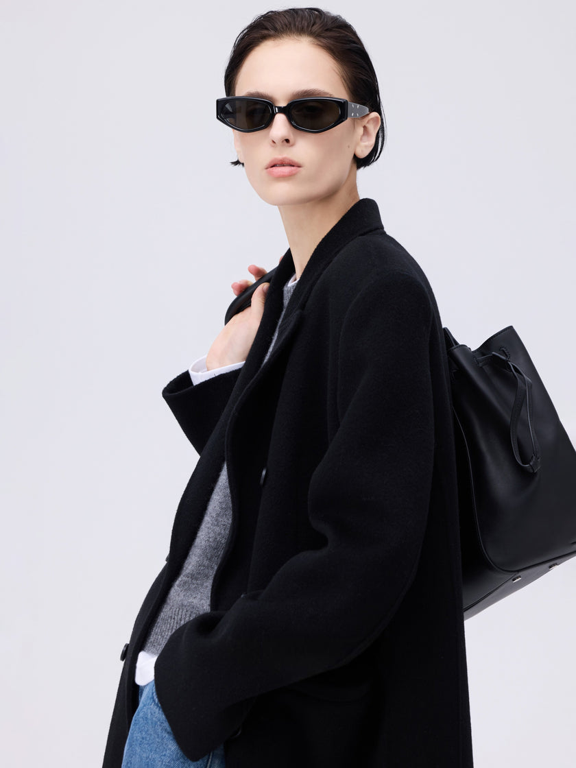 Double boutonnage Manteau en laine et mohair