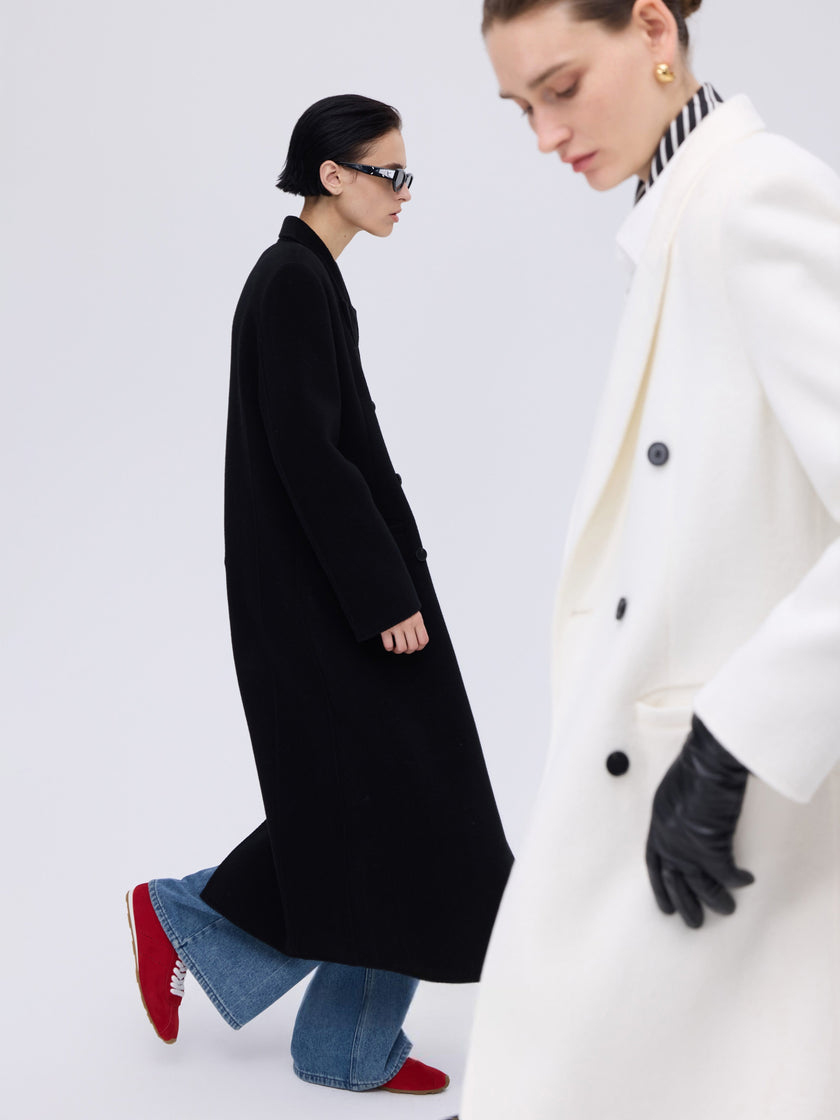 Double boutonnage Manteau en laine et mohair