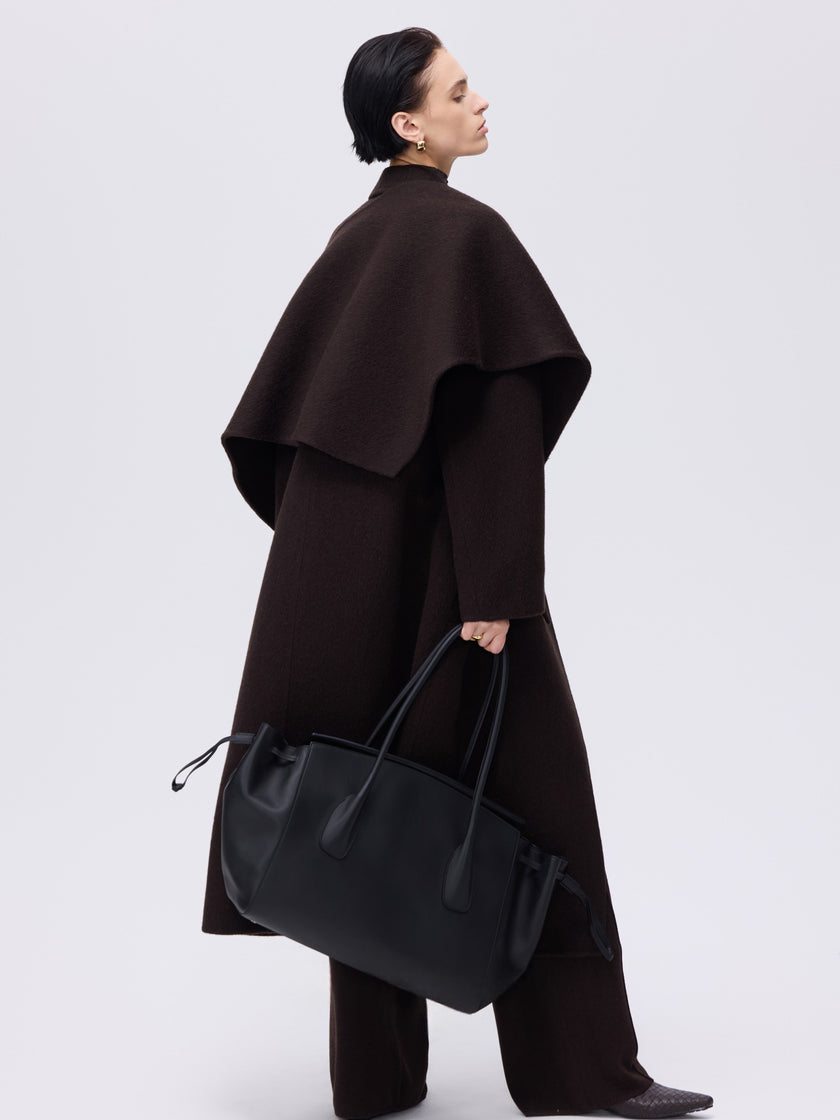Structured Wool Scarf Coat