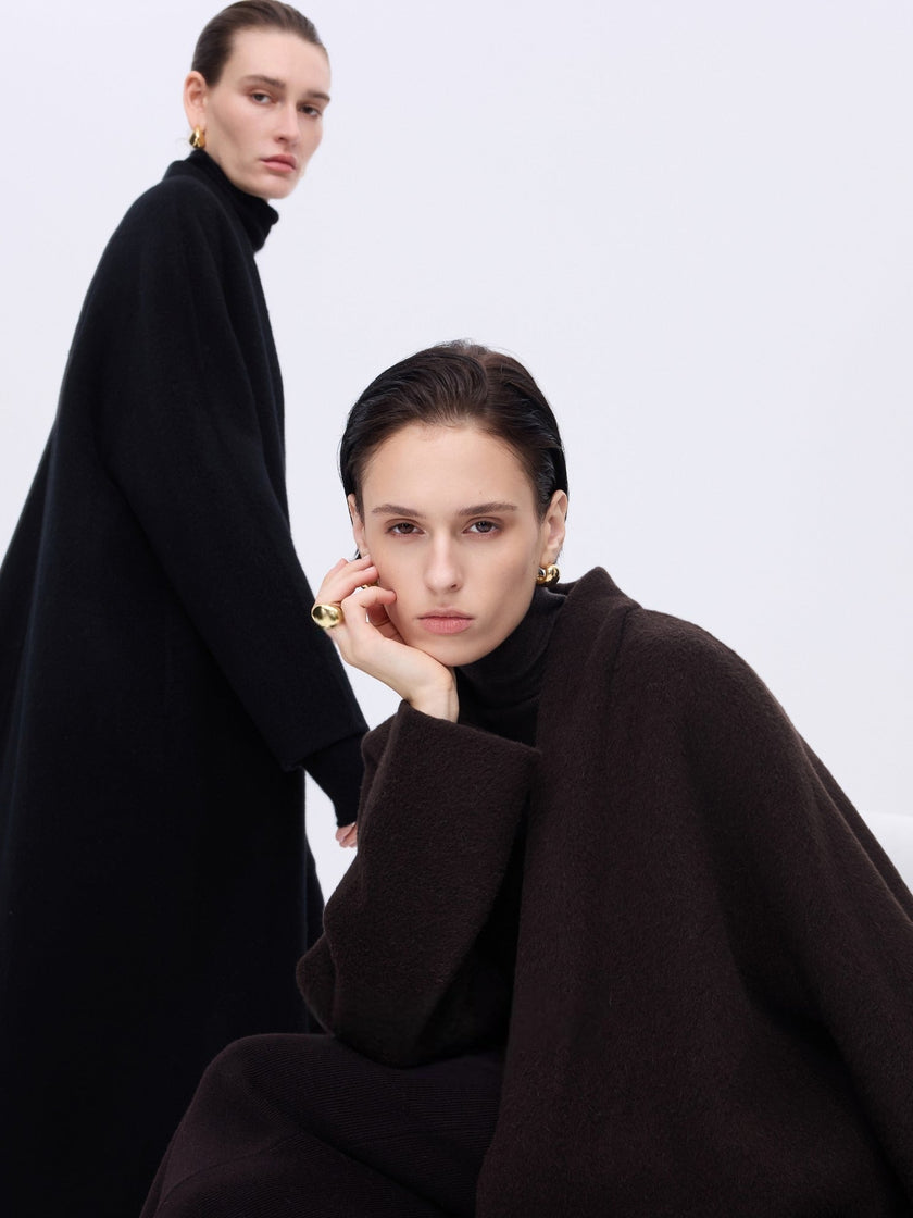 Refined Wool Belted Coat