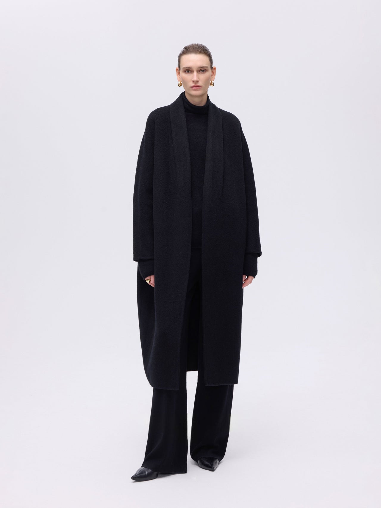 Refined Wool Belted Coat