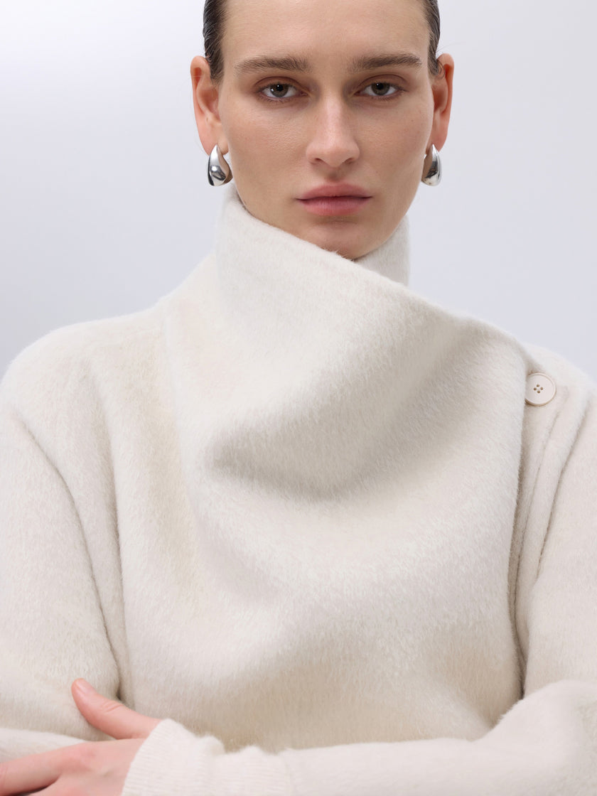 Asymétrique Manteau Enveloppant En Laine