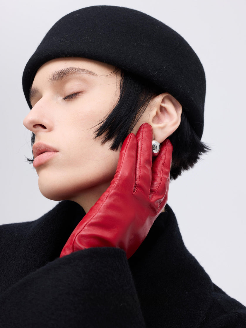 Manteau enveloppant en laine et chameau