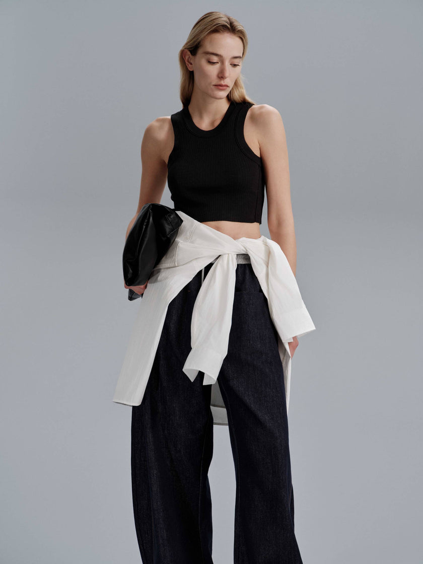 Contour Line Vest - Black