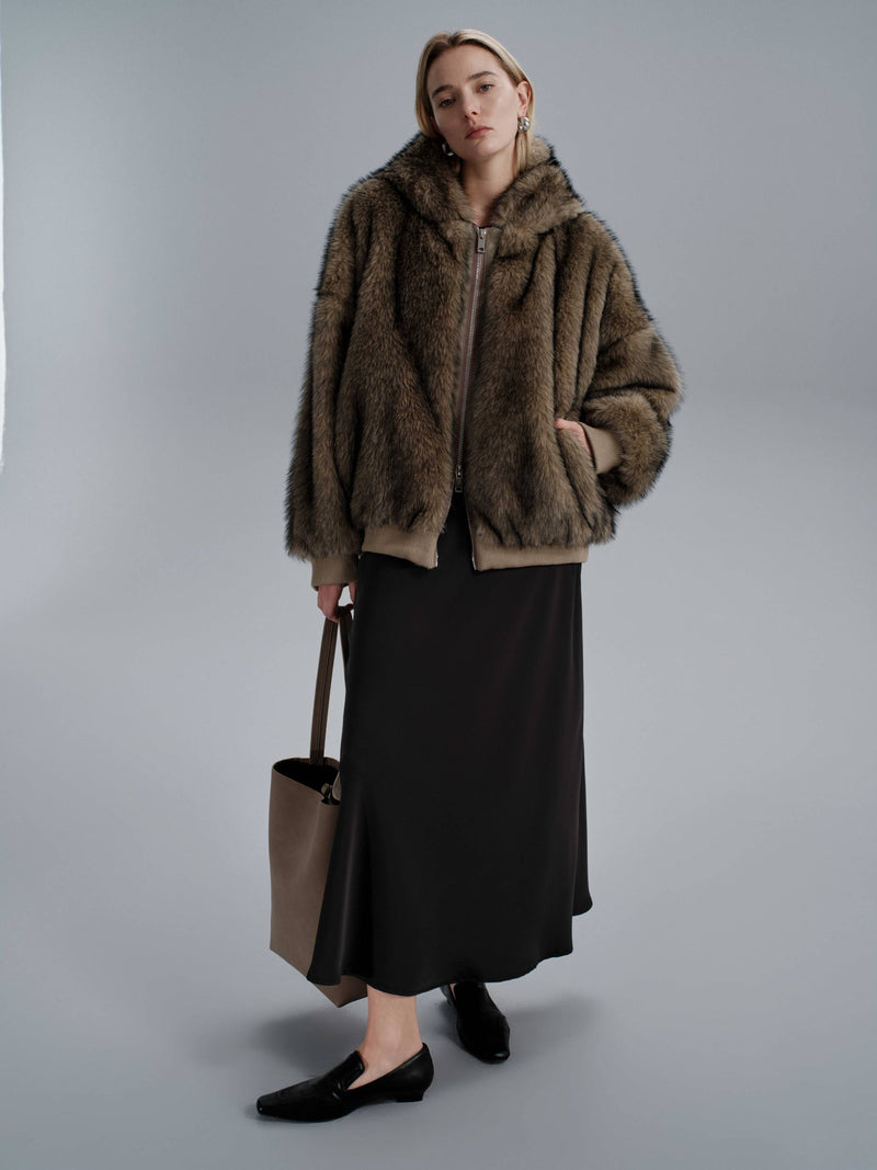Veste en fausse fourrure Arlette - Abricots