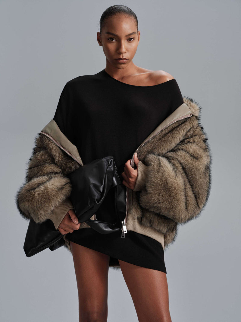 Veste en fausse fourrure Arlette - Abricots