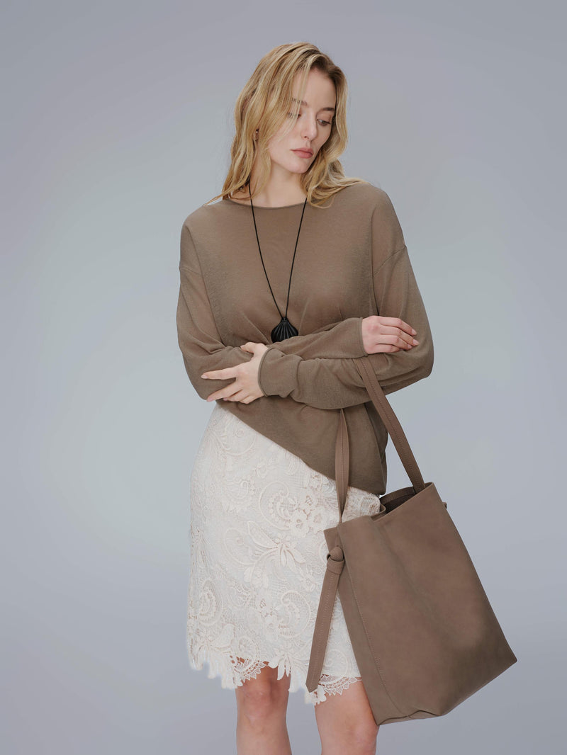 Vume Bolso Bucket de Gamuza
