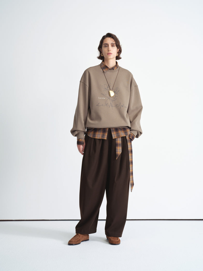 Pleated Wide-Leg Trousers