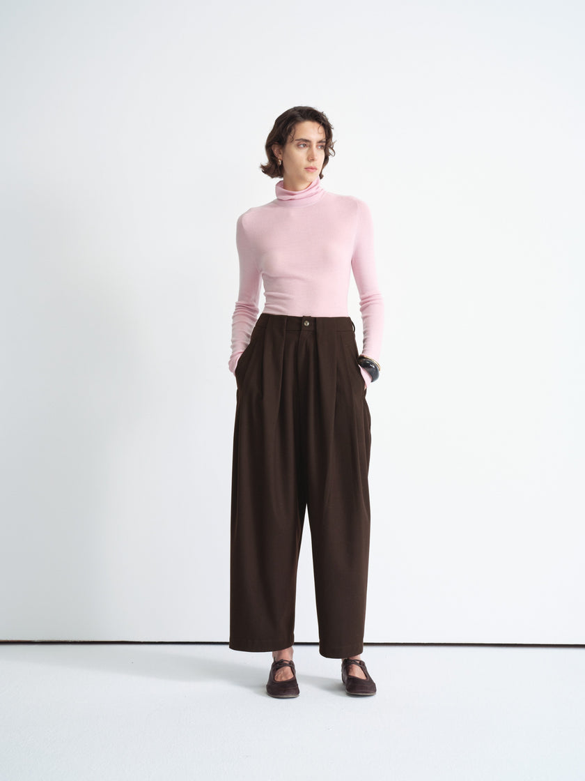 Pleated Wide-Leg Trousers