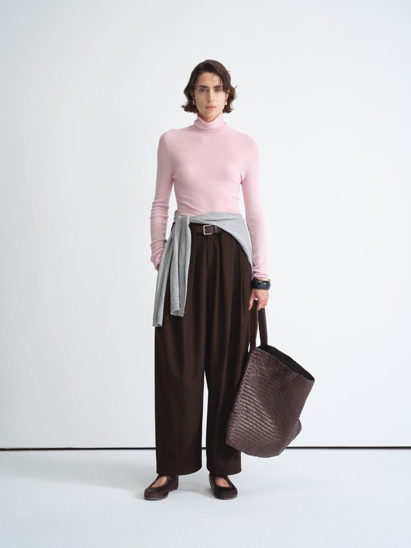 Pleated Wide-Leg Trousers
